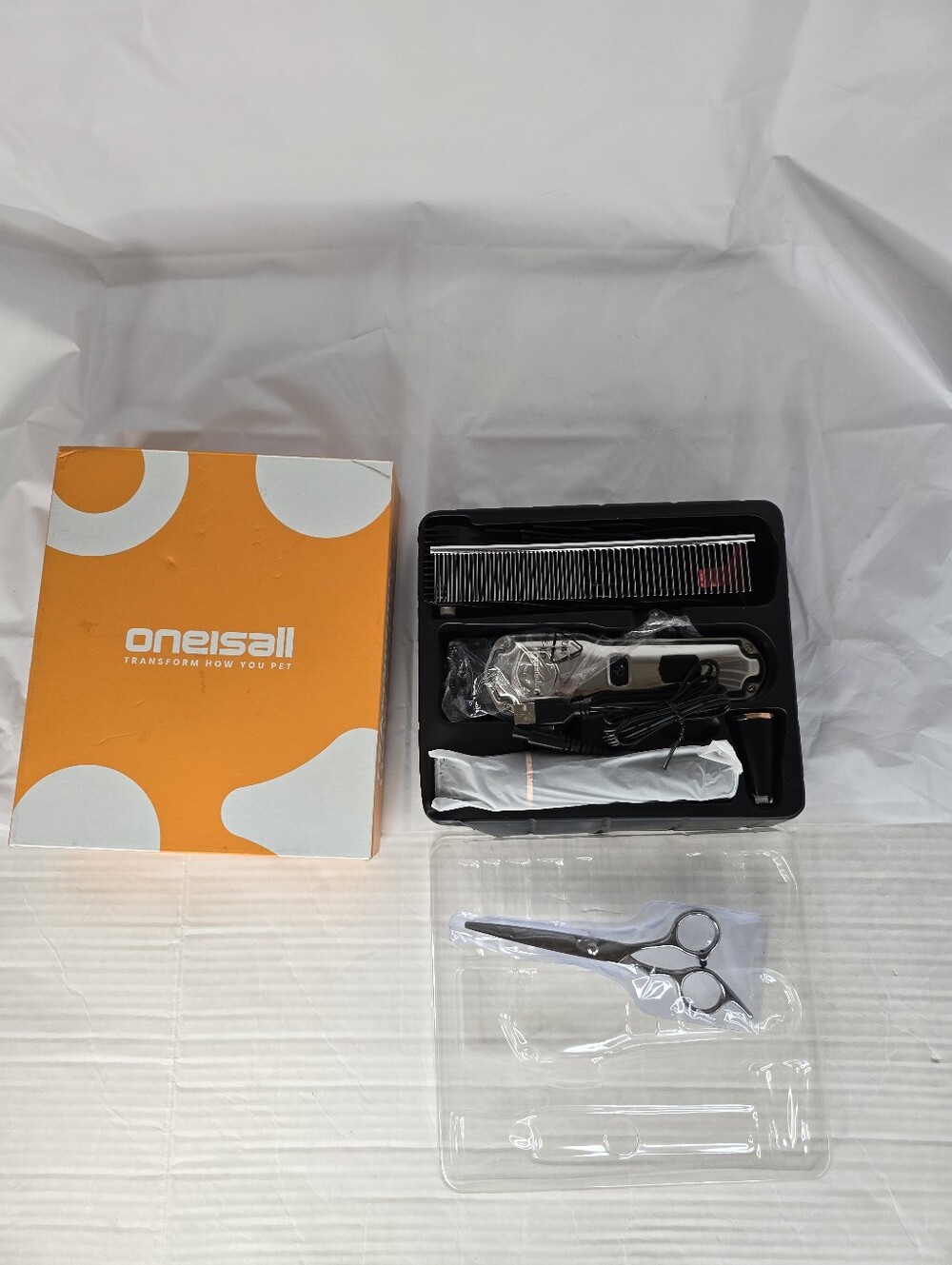 Oneisall Professional Dog Grooming Clippers Kit - Cordless Heavy Duty Pet Hair